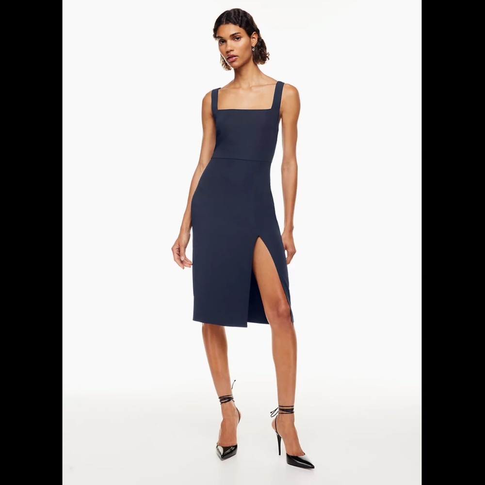 NWT Pure indigo Aritzia '90s Slit Midi Dress